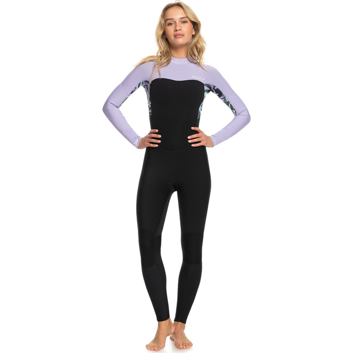 2024 Roxy Womens Swell Series 4/3mm GBS Back Zip Wetsuit ERJW103124 - Anthracite Splash